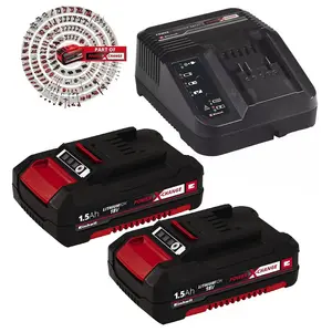 Einhell 18v Power X-Change PXC Starter Kit - 2x 1.5Ah Battery + Charger Ozito