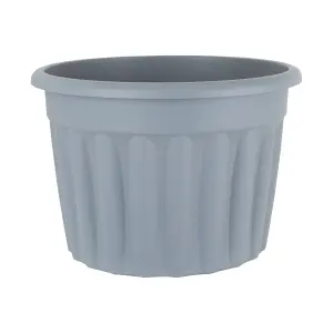 Wham 3x Vista Upcycle Grey Plastic Planter, Round Garden Plant Pot, Extra Large Floor Pot (60cm, 69L, Pack of 3)