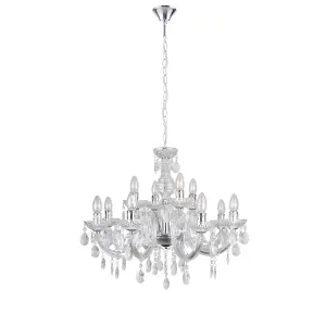 Litecraft Marie Therese Chrome 12 Light Chandelier