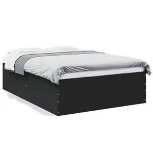 Berkfield Bed Frame without Mattress Black 135x190 cm Double