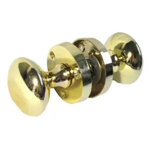 Door Knobs Round Victorian Mortice Knob Sprung - Polished Brass 56mm