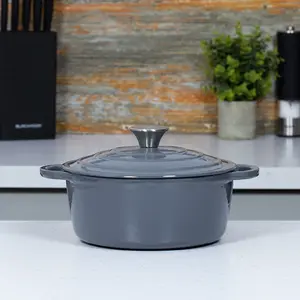 Blackmoor 67639 22cm Grey Coloured Cast Iron Casserole Dish With Lid