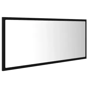 Berkfield LED Bathroom Mirror Black 100x8.5x37 cm Engineered Wood