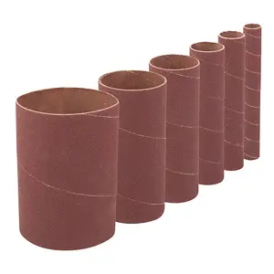 6 PACK 114mm Tall Mixed Size Bobbin Sanding Sleeves 80 Grit Aluminium Oxide