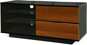 Centurion Supports Gallus Gloss Black with 2-Walnut Drawers and 2 Shelves up to 55" LED, LCD, Plasma TV Cabinet