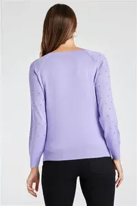 Bonmarche Lilac Sparkly Jumper, Size: 10