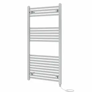 Rinse Bathrooms 600W Electric Heated Warming Towel Rail Bathroom Radiator Chrome - 1200x600mm