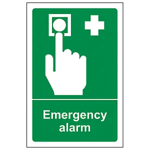 Emergency Alarm Safety Condition Sign - Adhesive Vinyl - 100x150mm (x3)