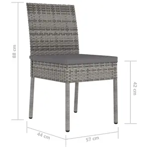 Berkfield Garden Dining Chairs 2 pcs Poly Rattan Grey