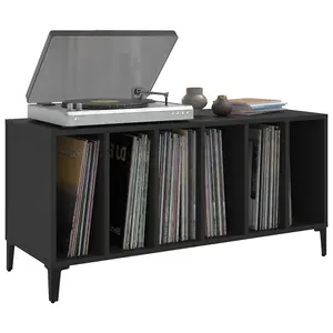 vidaXL Record Cabinet Black 100x38x48 cm Engineered Wood