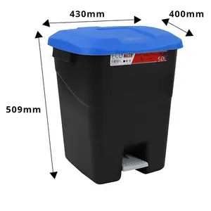 Pedal Operated Litter Bin - 50 Litre - Grey Lid