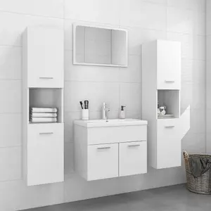 Berkfield Bathroom Furniture Set White Engineered Wood