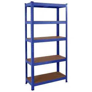 House of Home 5 Shelf Steel & MDF Blue Heavy Duty Garage Shelving Unit (H) 1500mm x (W) 700mm