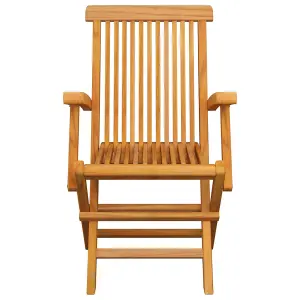 Berkfield Folding Garden Chairs 4 pcs Solid Teak Wood