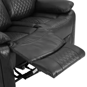 Carson 2 Seater Electric Recliner, Black Air Leather