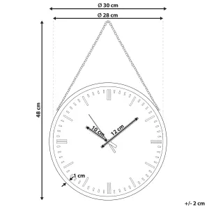 Beliani Modern Wall Clock BEZAS Black