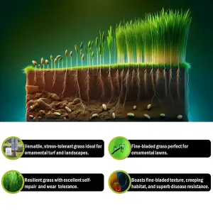 Pegdev - PDL - Smart Lawn Grass Seed: High-Yield, Resilient & Versatile - Ideal for Gardens & Parks (1.5kg)