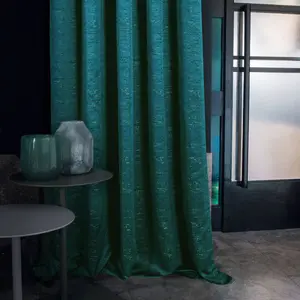 Home Curtains Rowan Metallic 65w x 72d" (165x183cm) Teal Eyelet Curtains (PAIR)