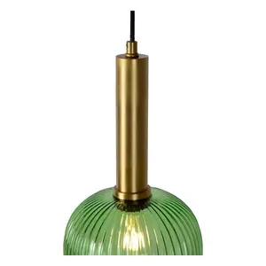 Lucide Maloto Retro Pendant Light 20cm - 1xE27 - Green