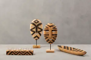 Interiors by Premier Bantu Tribal Wooden Tealight Holder