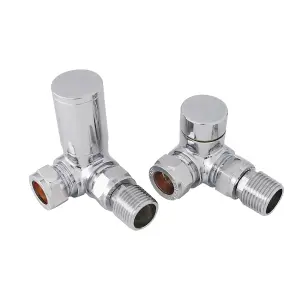 Right Radiators Manual Corner Radiator Valves 15mm Lockshield Central Heating Valve Chrome