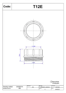 McAlpine T12E 1" x 2" BSP Female x BSP Male Coupling