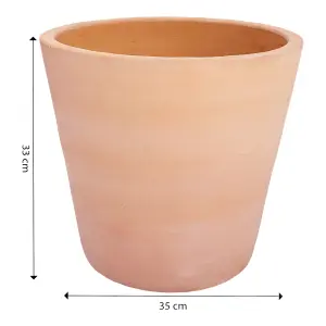 Verve Matt White washed White washed Terracotta Plant pot (Dia) 35cm, (H)33cm, 28L