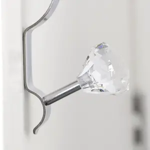 Essentials by Premier Over Door Clear Diamantes Double Hook