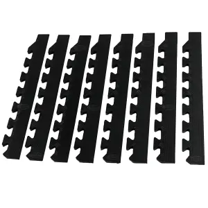 Edges for Rubber Interlocking Gym Garage Mats Heavy Duty