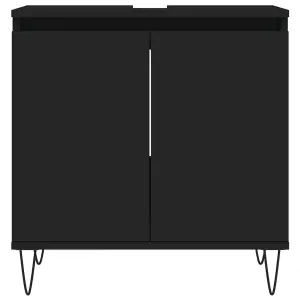 Berkfield Bathroom Cabinet Black 58x33x60 cm Engineered Wood