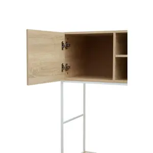 Interiors By Premier Stable Natural Oak Shelf Unit, Sleek And Versatile Narrow Shelving Unit, Easily Maintained Work Space