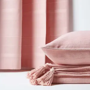 Homescapes Cotton Rajput Ribbed Pink Throw, 150 x 200 cm