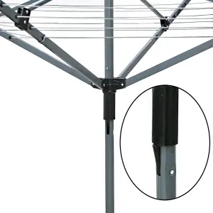 4 Arm 40M Powder Coated Rotary Airer Washing Line Garden Outdoor Laundry Drying Folding Clothes Dryer With Ground Spike & Cover