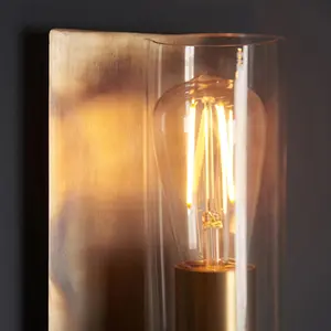 Luminosa Palermo Wall Lamp Bronze Patina Plate & Clear Glass