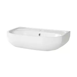 GoodHome Cavally comfort White Close-coupled Floor-mounted Toilet & full pedestal basin (W)370mm (H)880mm