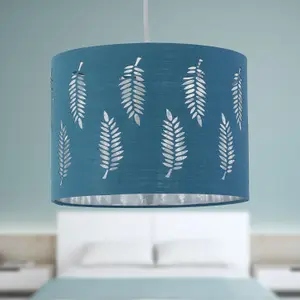 First Choice Lighting Set of 2 Fern Teal Cut Out 30cm Pendant Lightshades