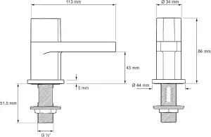 Mira Shower Precision 2.1817.004 Bath Tap + Basin Pillar Taps Chrome 2.1817.002