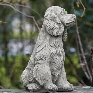 Spaniel Stone Statue Outdoor Garden Ornament British Made