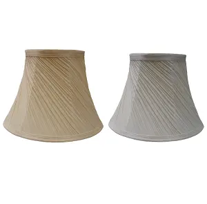 12" Mushroom Swirl Pleated Ceiling Table Lamp Shade - Cream