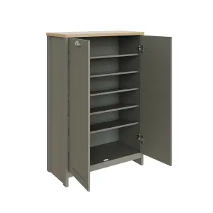 GFW Lancaster 2 Door Shoe Cabinet Grey