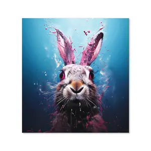 Rabbit Face Splashart Premium Glass Kitchen Splashback W600mm x H750mm