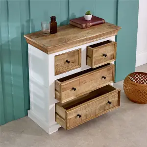 Oscar Solid Mango Wood 4 Chest Of Drawers