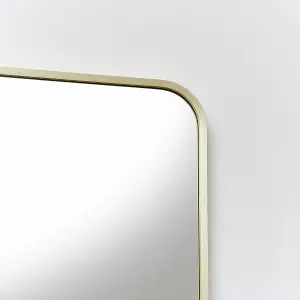 Melody Maison Tall Gold Curved Framed Wall / Leaner Mirror 135cm x 40cm