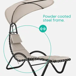 LIVIVO Luxury Soft Padded Sun Lounger with a Sunshade Canopy