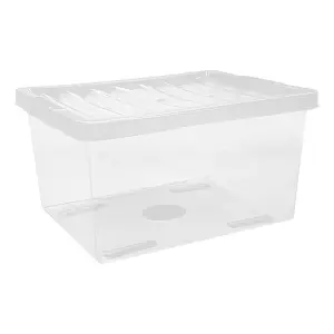 2 x 27 Litre Multipurpose Plastic Storage Containers Useful Boxes Complete With Lids