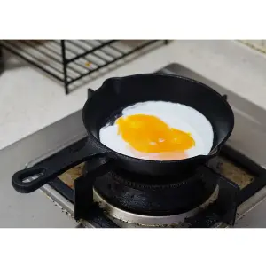 Cast Iron 3 Pcs Skillet Pan Set Non Stick Round Frying Grill Kitchen Fry Cooking