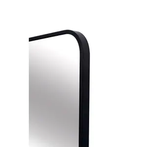 Kallas Metal Flat Wall Mirror Metal Black