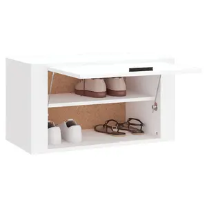 Wall-mounted Shoe Cabinet White 70x35x38 cm Engineered Wood