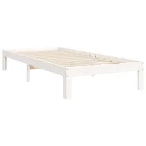 Berkfield Bed Frame with Headboard White 90x200 cm Solid Wood