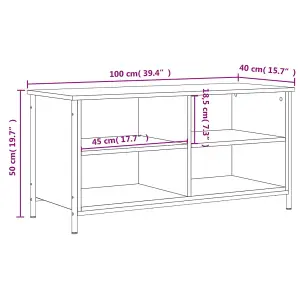 Berkfield TV Cabinet Smoked Oak 100x40x50 cm Engineered Wood